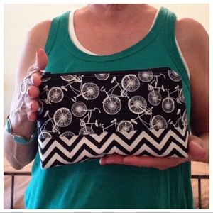 Zippered cosmetic bag - vinyl lined for easy clean
